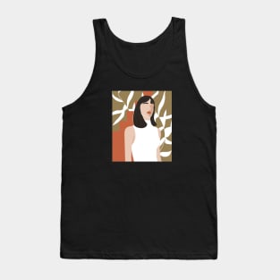 Contemporary boho collage with abstract woman portrait. Mid Century graphic portrait. Tank Top